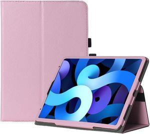 SaharaCase Folio Case for Apple iPad Air 10.9" (4th Generation 2020 and 5th Generation 2022) [Shockproof Bumper] Rugged Protection Antislip Grip Leather Kickstand (Pink)