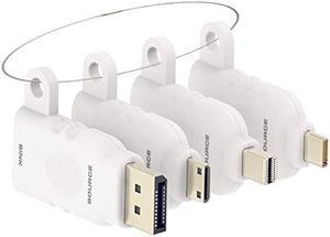 Universal HDMI Adapter Ring Kit with Security Loop-4K USB C, Displayport,Mini DP, Mini HDMI to HDMI Office Video Converter. Four Adapters with Key Security loop.Universal HDMI Adapter Kit, HDMI Ring