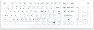 PUREKEYS Medical Keyboard Full Size Wireless White for Hospital, Dentist, Cleanroom, Laboratory and Industrial. Easy to Clean Hygienic Flat and Flexible Silicone