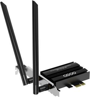 WiFi 6 Card PCIe 3000Mbps, QGOO Wireless Adapter with Bluetooth 5.0 Dongle for PC AX200 Pro WiFi Adapter Express Network Dual Band 6dBi High Gain Antenna (Only Support Desktop for Windows10 64bit)
