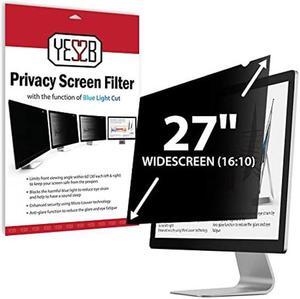 YES2B 27 Inch Monitor Privacy Screen Filter for 16:10 Widescreen Display - Computer, Monitor, Desktop PC, Anti Spy, Blue Light Blocking and Anti Glare Protector, Anti-Peeping Shield, Made in Korea