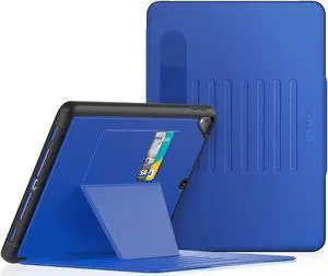 SEYMAC Stock iPad 6th/5th Generation Case/Air 2/Pro 9.7-inch, Smart Magnetic Auto Sleep/Wake, Stand Multi-Angles, with Card Holder, Blue