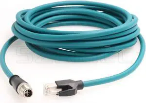 SZRMCC M12 8 Pin X-Coded Male to RJ45 Ethernet Cable Cat7e Gigabit Shielded Waterproof Network Cable for Basler GigE Cognex in-Sight Industrial Camera Vision Sensors (Blue,10M)