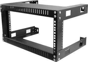 TECHTOO Wall Mount Rack Open Frame 19Inch Server Equipment Rack Heavy Duty Network Equipment Rack 13.7 Inch Deep - Black (04U)