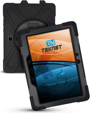 TEKNET Case for Samsung Galaxy Tab Active Pro T540 T545 T547 10.1 Inch Pen Holder Shoulder Strap and Rotating Case with Hand Strap (Black)
