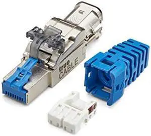trueCABLE Cat6A Toolless Field Termination Plug, Shielded (STP), PoE++ (4PPoE), TAA Compliant, ANSI/TIA & ISO/IEC Certified, CE Listed, Modular RJ45 Male Connector, 12 Pack