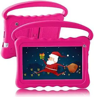 Kids Tablet 7 inch Toddler Tablet for Kids Edition Tablet with WiFi Dual Camera Children Tablet for Toddlers 32GB Android 10 with Parental Control Shockproof Case Google Play YouTube Netflix(Rose Red)