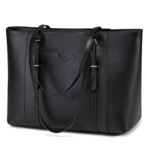 Jetviivid 15.6" Laptop Tote Bag With Insulated Lunch Compartment - PU Leather Waterproof Work Bag For Women