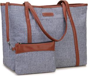 Laptop Tote Bag for Women,15.6 Inch Computer Bag Large Teacher Work Bag Carry-on Shoulder Bag for School Office TrAVEL, VONXURY Grey