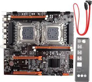 Wendry Desktop Motherboard,Built-in Rear 2 x USB3.0/Gigabit LAN Card X79,DDR3 Four-Channel Memory,with SATA Cable(Dual Socket)