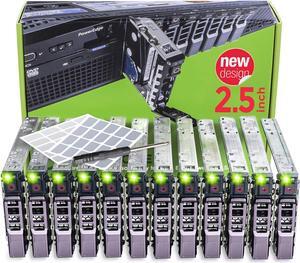 WORKDONE 12-Pack 2.5" Drive Caddy - G176J Compatible for Dell PowerEdge Servers T440 T640 R430 T430 R630 T630 R730xd R830 R930 T620 R720 R820 - Sled Sticker Labels - Manual - Additional Tray Screws