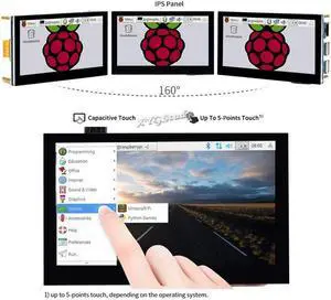 XYGStudy 4.3inch for Raspberry Pi IPS LCD Capacitive Touch Display Screen 800×480 4.3inch IPS Wide Angle MIPI DSI Interface for Raspberry Pi 4 3 2 Model B B+ A+ Raspbian Retropie Ubuntu Driver Free
