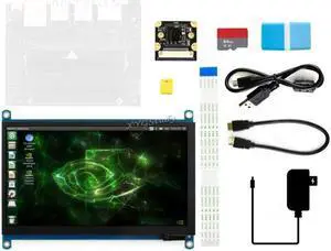 Jetson Nano Developer Accessories Kit for Small Powerful Computer AI Development Board with 7 inch IPS Touch HDMI Screen LCD Display Micro Card 64GB Camera Module @XYGStudy (AcceC)
