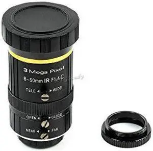 Adjustable Focal Length Industrial 8-50mm C-Mount Zoom Lens for Raspberry Pi HQ Camera, Flexible Zoom in/Out Angle of View for Pi 4 3 B B+ Zero @XYGStudy