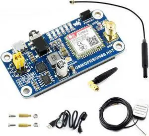 for Raspberry Pi GSM/GPRS/GNSS Bluetooth HAT Module SMS GPS UART Based on SIM868 for Raspberry Pi 4B/3B/3B+/2B/Zero/Zero W Support Phone Call Speaker Global Position Transfer Data @XYGStudy