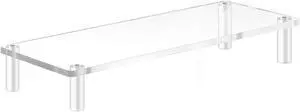 YestBuy 20x7.5 Acrylic Monitor Stand Riser, Clear Computer Stand for Laptop, iMac, Pc, Printer, Desktop Ergonomic,Desk Riser Work from Home Accessories Office Supplies Platform Save Space