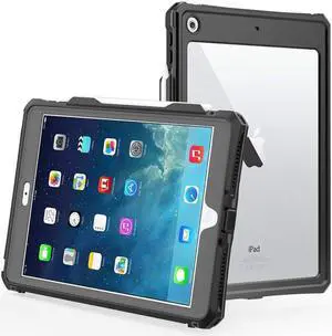 SaharaCase Water-Resistant Case for Apple iPad 10.2" (7th Gen 2019) and (8th Gen 2020) [Shockproof Bumper] Heavy Duty Military Tested IP68 Water Resistant Rugged Protection Antislip - Black