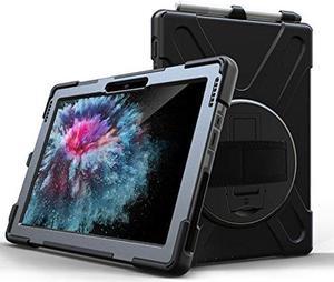 SaharaCase for Microsoft Surface Pro 6 and 7 and Surface Pro 7+, Heavy Duty Series Case with Handstrap [Shockproof Bumper] Kickstand Rugged Protection Anti-Slip Grip - Black
