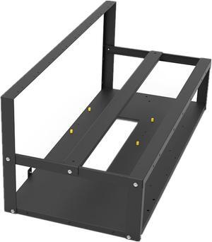 Mining Rig Frame, Steel Open Air Miner Mining Frame Rig Case Up to 8 GPU for Crypto Coin Currency Bitcoin Mining Accessories Tools -Frame Only, Fans & GPU is not Included