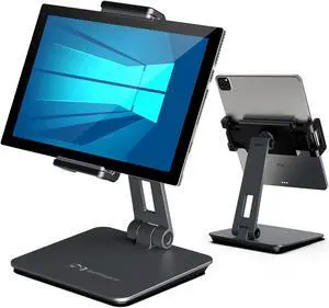 Inifispce Surface Pro Stand, iPad Pro Stand, Heavy Aluminum Alloy Tablet Stand for 4.7''- 13'' Screen Surface Pro Series, iPad Pro 12.9/11, iPad, Mini, Air, Samsung Galaxy Tabs and More (Dark Grey)