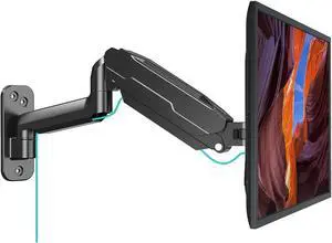MOUNT PRO Single Monitor Wall Mount for 13 to 32 Inch Computer Screens, Gas Spring Monitor Arm Holds Up to 17.6lbs, Full Motion Adjustable Wall Bracket, VESA Mount 75x75, 100x100, Black