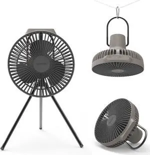 Claymore Portable Fan V600+ (Warm Gray) - Portable, Airflow for Outdoors Use & Indoor Living Room, Desk, Table Fan. Super Quiet, USB-C Charging, Long-Lasting Battery, Includes Storage Case.