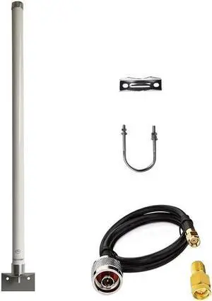 External Outdoor WiFi Antenna Long Range Omni-Directional 2.4G/5.8G 12dBi for WiFi Trail Spypoint Security Camera Antenna/WiFi Routers/WiFi Hotspot