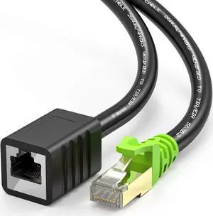 Weetcoocm Ethernet Extension Cable 100ft, Network Cat6a Extension Patch Cable RJ45 Cords Shielded Male to Female Connector (100FT)