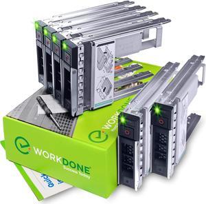 WORKDONE 6-Pack - 3.5" Hard Drive Caddy with 2.5" HDD Adapter - Compatible for Dell PowerEdge Servers - R240 R340 R740 R640 R550 R450 R740xd2 R7415 R7425 R6415 - Bright LED Tray - Setup Manual
