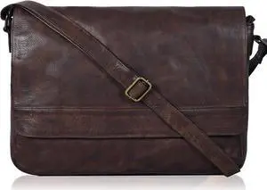 Ozora Handmade Crossbody Genuine Leather Messenger Bag for 17 inch Laptop, Travel, Office for Men & Women