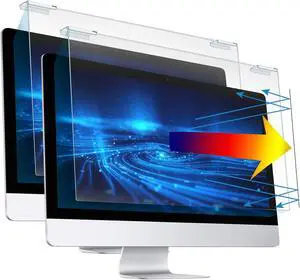 Blue Light Screen Protector for 23-24 Inch LED PC Monitor, Scratch-Resistant Computer Screen Blue Light Blocker, Filter - 2 Pack (W 21.3" x H 13.4")