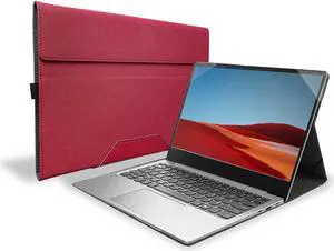 Honeymoon Protective Case Cover for HP Envy X360 15-EDxxx/15-EExxx/15-EWxxx/15-EYxxx/15-EPxxx/15-ESxxx/15-EUxxx 15.6 Inch Series, PU Leather Folio Hard Shell Case Cover,S034-15-Red