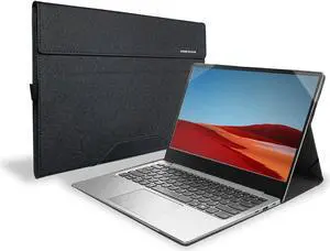 Honeymoon Protective Case Cover for HP Envy X360 15-EDxxx/15-EExxx/15-EWxxx/15-EYxxx/15-EPxxx/15-ESxxx/15-EUxxx 15.6 Inch Series, PU Leather Folio Hard Shell Case Cover,S034-15-Black