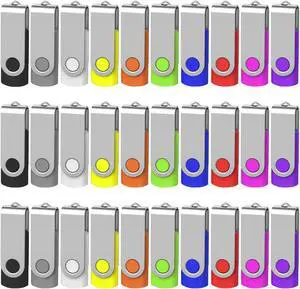 AreTop 16GB Flash Drives 50 Pack, USB 2.0 Swivel Thumb Drives Bulk Pendrive USB Memory Stick Jump Drive USB Drives 16GB 50 Pack Flash Drives Bulk (50 Pack 16GB,Mix Color)
