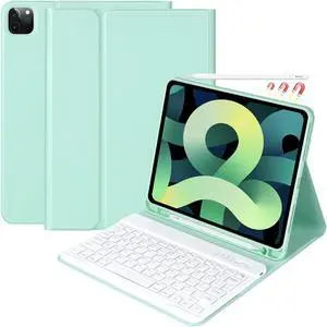 Keyboard Case for iPad Pro 11 inch 4th Generation 2022 / iPad Pro 11" 2021&2020&2018, iPad Air 5th/4th Gen, Detachable Bluetooth Keyboard with Pencil Holder for iPad 11" (1st/2nd/3rd Gen) (Green)