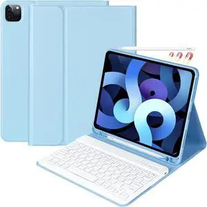 Keyboard Case for iPad Pro 11 inch 4th Generation 2022 / iPad Pro 11" 2021&2020&2018, iPad Air 5th/4th Gen, Detachable Bluetooth Keyboard with Pencil Holder for iPad 11" (1st/2nd/3rd Gen) (Sky Blue)
