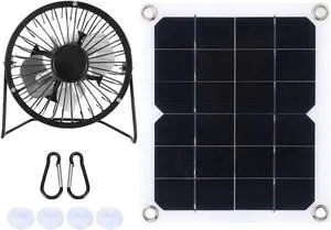 BHDK Solar Panel Powered Fan, 10W 6V USB Portable Solar Cooling Fan, Efficiency, Modern Style, Default Color