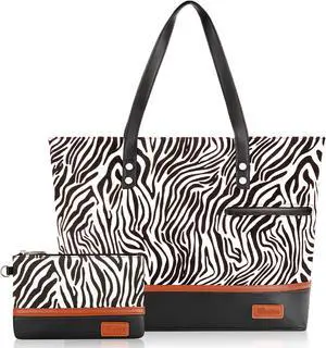 Laptop Tote Bag for Women Large Canvas Womens Briefcase Waterproof Computer Bag Work Bags for Women Fits 15.6 inch Laptop