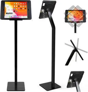CarrieCathy Anti-Theft Progressive Kiosk Stand for 10.2" iPad, Flip & 360 Swivel Enclosure