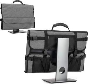 CURMIO 24 Inch Monitor Carrying Case, Universal 24" Computer Monitor Bag with Rubber Handle and Pockets, Gray (Patented Pending)