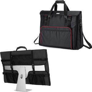 CURMIO Tote Bag with Rubber Handle, Portable Travel Bag Compatible with iMac 27-inch Monitor and Accessories, Black, Patented Design
