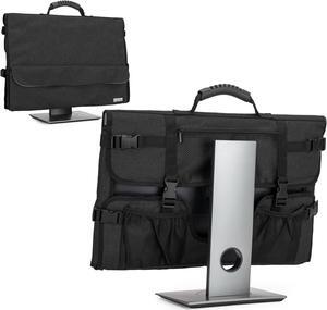 CURMIO 24 Inch Monitor Carrying Case, Universal 24" Computer Monitor Bag with Rubber Handle and Pockets, Black (Patented Pending)