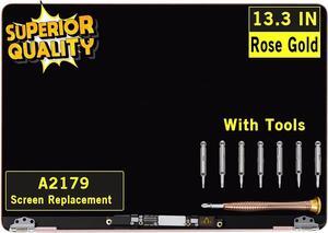 GBOLE Screen Replacement for MacBook Air A2179 2020 Year EMC 3302 MVH22 MVH42 MVH52 MWTJ2 MWTK2 MWTL2 Retina LCD Display Screen Full Assembly Complete Top Assembly 13.3" 2560x1600 (Rose Gold)