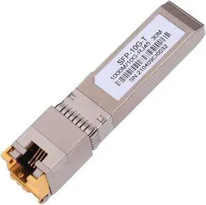 10G SFP+ RJ45 Copper Transceiver, 10G T Copper Module 10GBase-T SFP CAT.6a/7 up to 30 Meters Compatible with Cisco,Ubiquiti,Netgear,D-Link,Supermicro,TP-Link,Broadcom Mikrotik,Unifi