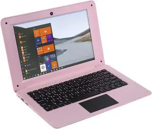 Goldengulf Windows 10 Portable Computer Laptop Mini 10.1 Inch 32GB Ultra Slim and Light Netbook Intel Quad Core PC HDMI USB Netflix YouTube for Children (Pink)