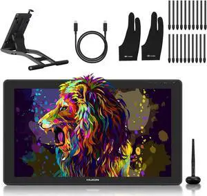 2020 HUION KAMVAS 22 Plus Graphics Drawing Monitor with Screen Full Laminated 140% sRGB, Android Support Battery-Free 8192 Pressure Levels Stylus Tilt Drawing Pen Tablet, 21.5IN Pen Display with Stand