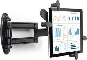 iTODOS Foldable Tablet Wall Mount Holder for 7 to 12.9 Inch Tablets ,iPad, Galaxy Tabs,Fire,Slate, Articulating Arm Swivels Extension Rotation (Black)