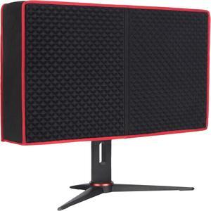 Premium Gaming Monitor Cover | 27 Inch | Dust, Water & Cat Resistant Red & Black Monitor Covers for Desktops Gaming PC Computer Monitor Dust Cover Decor Size 27"