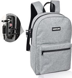 MZIPLINE Backpack Bag With TSA Lock & Key-Smell Proof-Water Resistant Laptop Daypack bag for Men & Women Travel (Grey-1)