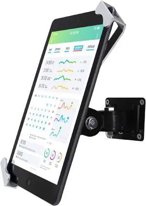 WeSTRUGGLE Tablet Wall Mount Holder with Anti Theft Lock,Rotate Design,Multi Angle,Bracket for Most 8 to 10.4 Inch,and for iPad 7.9" 8.3" 9.7" 10.2" 10.5" 10.9"& 11",Galaxy tab,& More,(Silver)